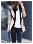 Hooded Long Color Block Cotton Pockets Coat (Style V101444)