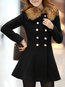 Shawl Collar Long Fashion Plain Button Coat (Style V101445)