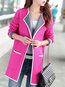 Long Date Night Color Block Cotton Patchwork Coat (Style V101458)