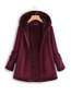 Long Loose Elegant Color Block Mohair Coat (Style V101463)