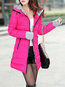 Hooded Straight Plain Dacron Pockets Coat (Style V101468)