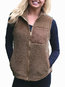 Stand Collar Short Loose Plain Dacron Jacket (Style V101474)