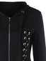 Hooded Straight Plain Dacron Strappy Jacket (Style V101476)