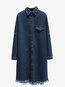 Shirt Collar Loose Fashion Plain Asymmetrical Coat (Style V101479)