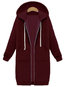 Hooded Loose Fashion Cotton Pockets Coat (Style V101492)