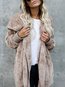 Hooded Loose Plain Cotton Pockets Coat (Style V101499)