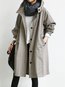 Hooded Long Elegant Plain Button Coat (Style V101500)