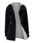 Hooded Long Loose Plain Cotton Coat (Style V101506)