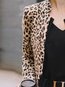Shawl Collar Straight Elegant Leopard Pattern Coat (Style V101509)