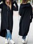 Hooded Long Loose Elegant Pockets Coat (Style V101514)