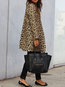 Round Neck Long Loose Leopard Pattern Coat (Style V101518)