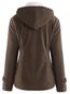 Hooded Straight Plain Cotton Button Coat (Style V101531)