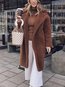 Shawl Collar Long Plain Wool Button Coat (Style V101535)
