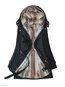Hooded Loose Elegant Dacron Belt Coat (Style V101538)