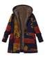 Hooded Loose Fashion Dacron Pattern Coat (Style V101539)