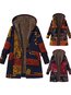 Hooded Loose Fashion Dacron Pattern Coat (Style V101539)