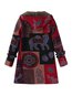 Hooded Loose Fashion Dacron Pattern Coat (Style V101539)