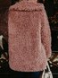 Shawl Collar Long Cute Plain Dacron Coat (Style V101558)