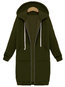 Hooded Long Elegant Plain Pockets Coat (Style V101559)