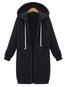 Hooded Long Elegant Plain Pockets Coat (Style V101559)