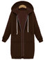 Hooded Long Elegant Plain Pockets Coat (Style V101559)