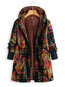 Long Loose Casual Floral Cotton Coat (Style V101566)