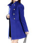 Stand Collar Long Office Plain Button Coat (Style V101572)