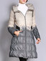 Hooded Long Gradient Polyester Pockets Coat (Style V101573)