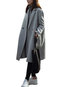 Long Slim Office Plain Polyester Coat (Style V101574)