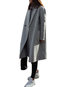 Long Slim Office Plain Polyester Coat (Style V101574)