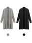 Long Loose Date Night Plain Polyester Coat (Style V101584)