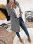 Long Slim Office Cellulose Acetate Fibre Button Coat (Style V101596)