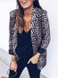 Shawl Collar Long Slim Elegant Leopard Coat (Style V101602)