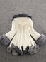 Hooded Long Loose Color Block Fauxfur Coat (Style V101613)