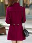Stand Collar Date Night Plain Wool Button Coat (Style V101618)