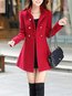 Stand Collar Date Night Plain Wool Button Coat (Style V101618)