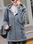 Hooded Long Slim Casual Button Coat (Style V101626)