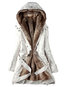 Hooded Long Plain Cotton Button Coat (Style V101627)