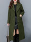 Long Slim Plain Wool Button Coat (Style V101630)