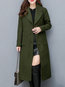 Long Slim Plain Wool Button Coat (Style V101630)