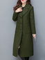 Long Slim Plain Wool Button Coat (Style V101630)