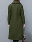 Long Slim Plain Wool Button Coat (Style V101630)