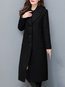 Long Slim Plain Wool Button Coat (Style V101630)