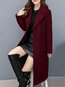 Long Slim Plain Wool Button Coat (Style V101630)