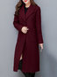 Long Slim Plain Wool Button Coat (Style V101630)