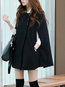 Round Neck Loose Elegant Wool Button Coat (Style V101631)