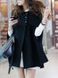 Round Neck Loose Elegant Wool Button Coat (Style V101631)