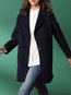 Long Loose Plain Wool Button Coat (Style V101638)