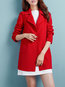 Long Loose Plain Wool Button Coat (Style V101638)