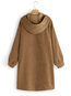 Hooded Long Loose Plain Dacron Coat (Style V101641)